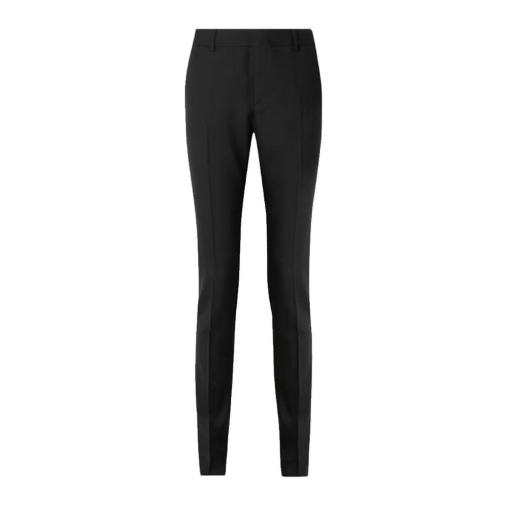 Saint Laurent Women's Wool-Gabardine Slim-Leg Pants Black
